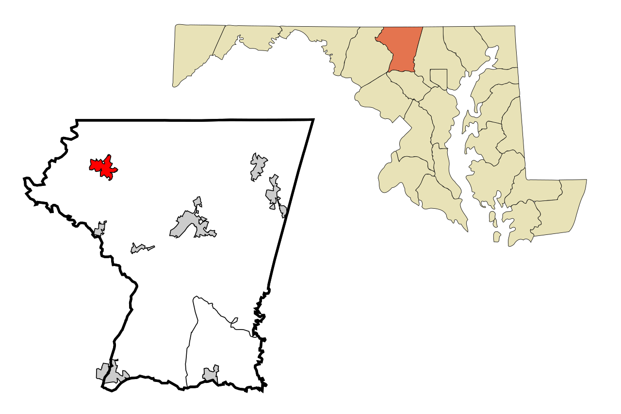 1280px-Carroll_County_Maryland_Incorporated_and_Unincorporated_areas_Taneytown_Highlighted.svg