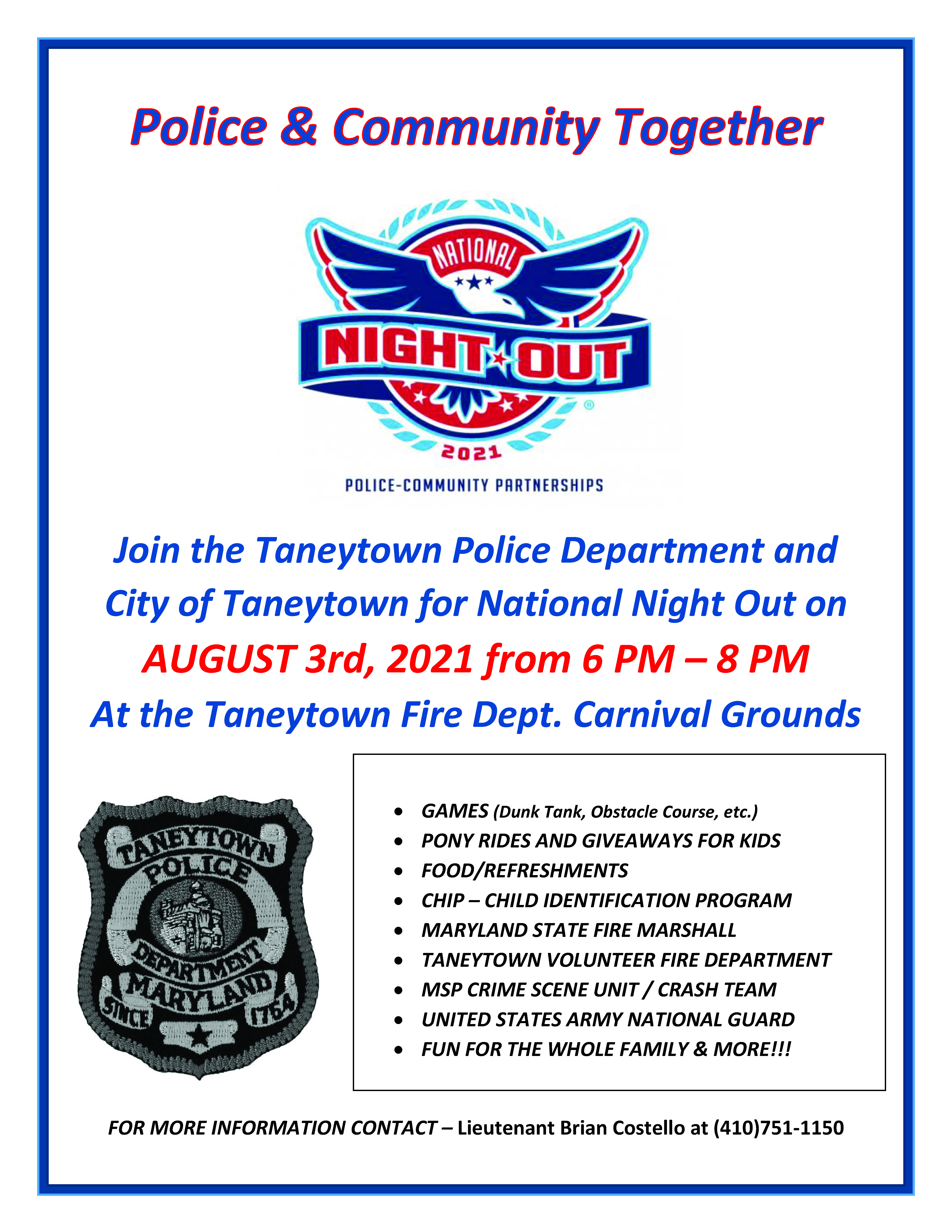 National Night Out 2021 Flyer